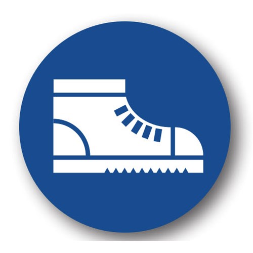 Ergomat UEN-1758 - DSV-SIGN 1024 Durastripe Circle Floor Sign - Safety Footwear Required - 32"