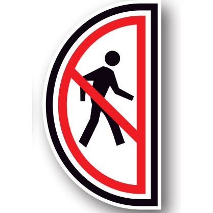 Ergomat UEN-0612RIGHT - DSV-SIGN 2040 Durastripe Half Floor Sign - No Pedestrian (Right) - 34" x 60"