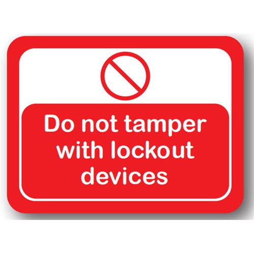 Ergomat UEN-2049 - DSV-SIGN 972 Durastripe Lock Out/Tag Out Floor Sign - Do Not Tamper With Lockout Devices - 36" x 27"