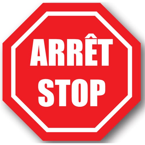 Ergomat UEN-4066 - DSV-SIGN 400 Durastripe Octagon Floor Sign - Arret/Stop - 20"