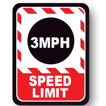 Ergomat UEN-7056 - DSV-SIGN 144 Durastripe Rectangle Floor Sign - 3MPH Speed Limit - 12" x 12"