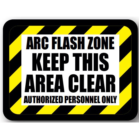 Ergomat UEN-2389 - DSV-SIGN 630 Durastripe Rectangle Floor Sign - ARC FLASH ZONE Keep this Area Clear - 30" x 21"