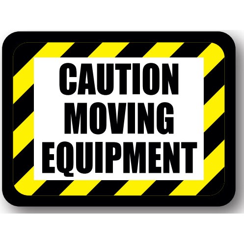 Ergomat UEN-2403 - DSV-SIGN 1600 Durastripe Rectangle Floor Sign - CAUTION MOVING EQUIPMENT - 50" x 32"