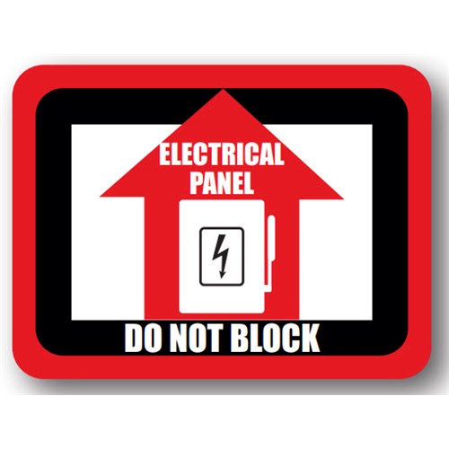 Ergomat UEN-2273 - DSV-SIGN 630 Durastripe Rectangle Floor Sign - Electrical Panel Do Not Block - 30" x 21"