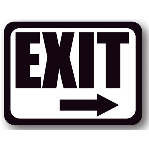 Ergomat UEN-7037 - DSV-SIGN 144 Durastripe Rectangle Floor Sign - Exit - 12" x 12"