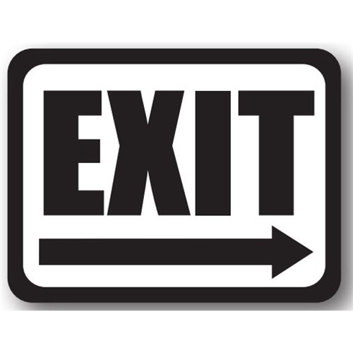 Ergomat UEN-2295 - DSV-SIGN 972 Durastripe Rectangle Floor Sign - Exit - 36" x 27"