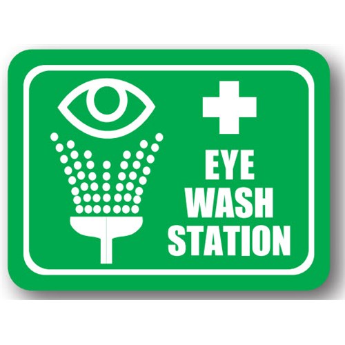 Ergomat UEN-7021 - DSV-SIGN 144 Durastripe Rectangle Floor Sign - Eye Wash Station - 12" x 12"