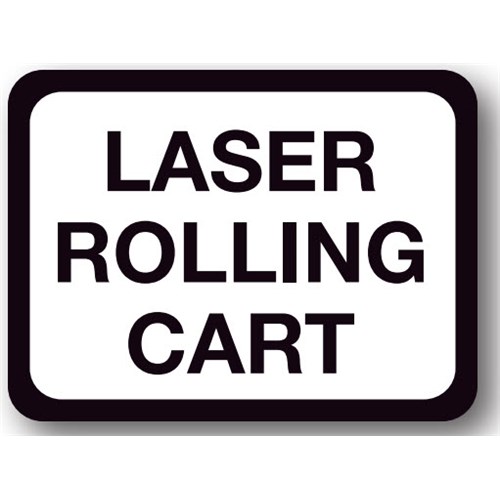 Ergomat UEN-7038 - DSV-SIGN 144 Durastripe Rectangle Floor Sign - Laser Rolling Cart - 12" x 12"