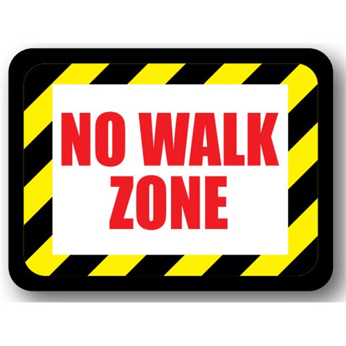 Ergomat UEN-2351 - DSV-SIGN 108 Durastripe Rectangle Floor Sign - NO WALK ZONE - 12" x 9"