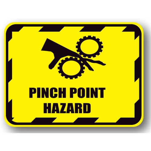 Ergomat UEN-2177 - DSV-SIGN 630 Durastripe Rectangle Floor Sign - Pinch Point Hazard - 30" x 21"