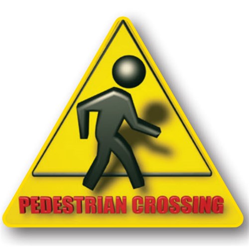 Ergomat UEN-1203 - DSV-SIGN 400 Durastripe Triangle Floor Sign - Pedestrian Crossing - 20"