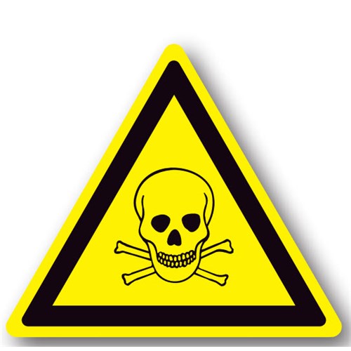 Ergomat UEN-1240 - DSV-SIGN 576 Durastripe Triangle Floor Sign - Skull & Crossbones - 24"