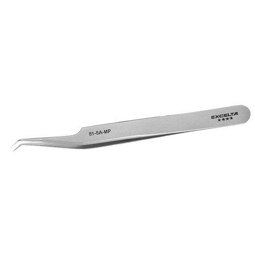 Excelta 51-SA-MP - 4-Star Angled Fine Tip Forcep - 4.5"