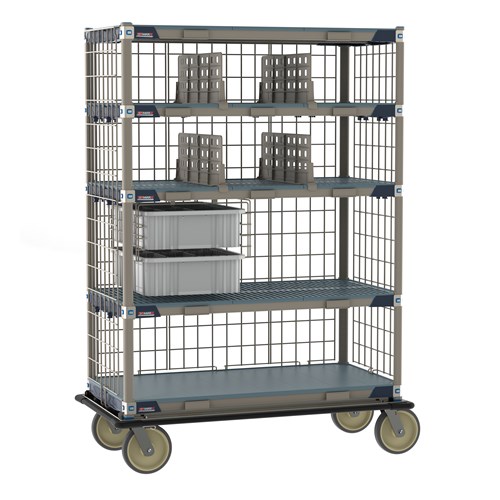 InterMetro Industries ECT55DX3 MetroMax i Deluxe Transport and Exchange Cart - 24" x 48"