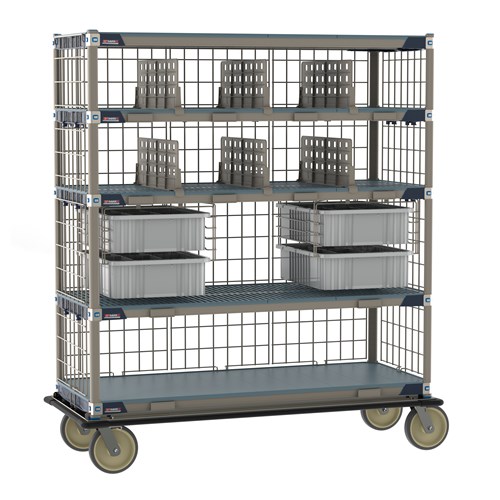 InterMetro Industries ECT56DX3 MetroMax i Deluxe Transport and Exchange Cart - 24" x 60"