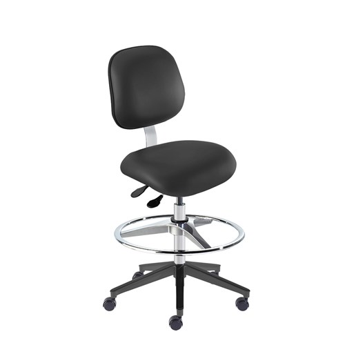 Biofit EER-H-RC-T-AFP-XA-C-P28540 - Elite Series Chair w/22"  adjustable Footring - 22" - 32" - Chrome Plated - Black Vinyl