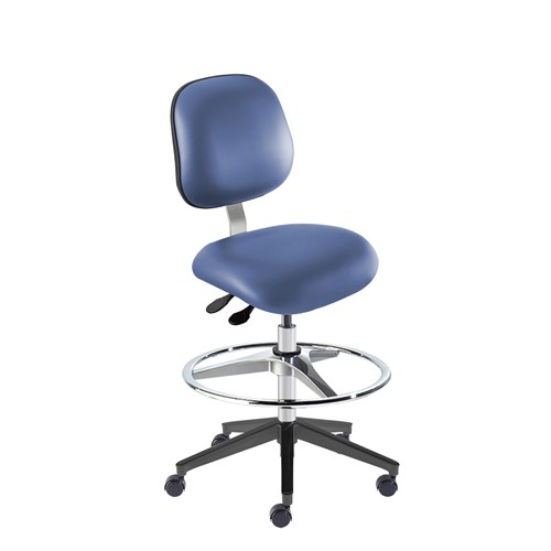 Biofit EER-H-RC-T-AFP-XA-C-P28542 - Elite Series Chair w/22"  adjustable Footring - 22" - 32" - Chrome Plated - Blue Vinyl