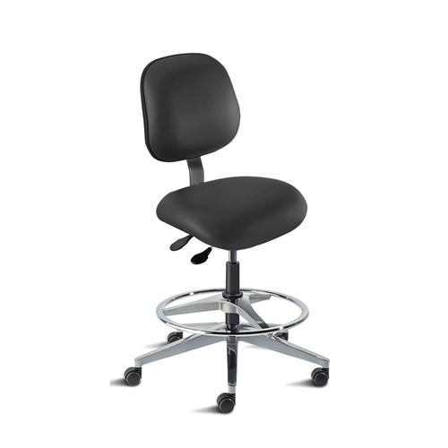 Biofit EEW-H-RC-T-AFP-XA-06-P28540 - Elite Series Chair w/22"  adjustable Footring - 22" - 32" - Black Powder Coated - Black Vinyl