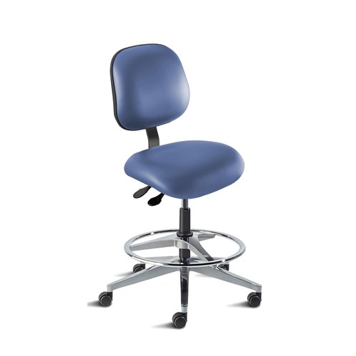 Biofit EEW-H-RC-T-AFP-XA-06-P28542 - Elite Series Chair w/22"  adjustable Footring - 22" - 32" - Black Powder Coated - Blue Vinyl