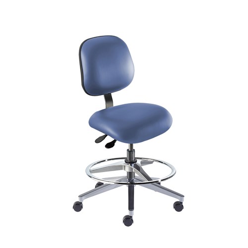 Biofit EEW-M-RC-T-AFP-XA-06-P28542 - Elite Series Chair w/22"  adjustable Footring - 19" - 26" - Black Powder Coated - Blue Vinyl