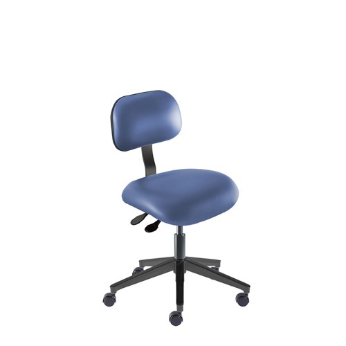 BioFit ETR-L-RC-T-XF-XA-06-P28542 Eton Series Chair - 17"- 22" - Black Powder Coated - Blue Vinyl