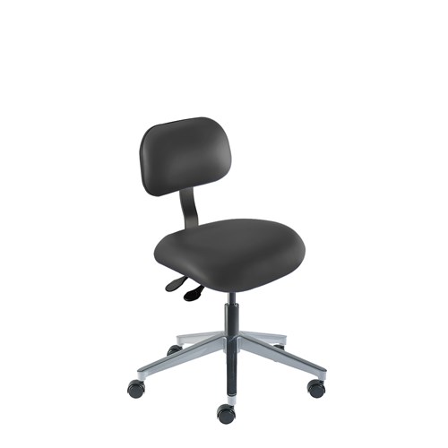 BioFit ETW-L-RC-T-XF-XA-06-P28540 Eton Series Chair - 17"- 22" - Black Powder Coated - Black Vinyl