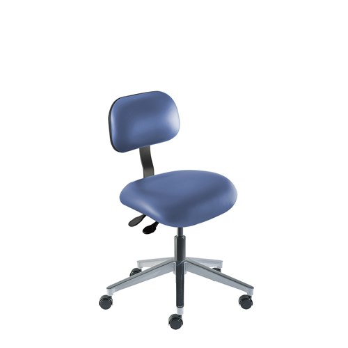 BioFit ETW-L-RC-T-XF-XA-06-P28542 Eton Series Chair - 17"- 22" - Black Powder Coated - Blue Vinyl