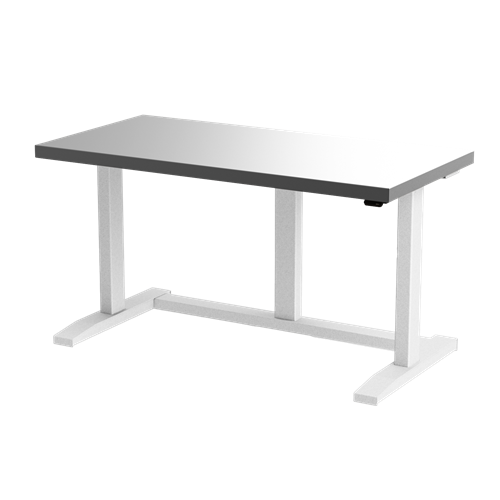 Gibo/Kodama EX4-4824FW-3R - ESD Height Adjustable Workstation w/Stainless Top - White Frame - 26.5"-46" Height - 48" x 24"