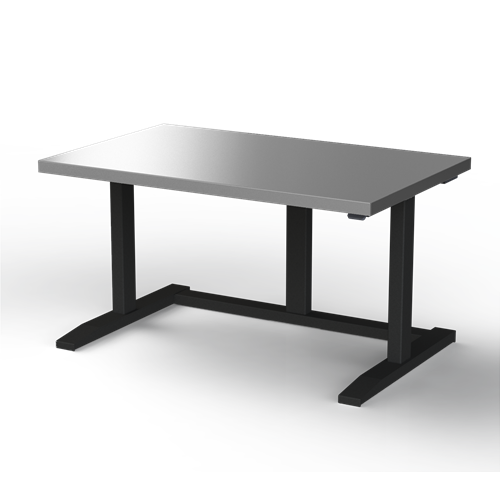 Gibo/Kodama EX4-4830FB-3R - ESD Height Adjustable Workstation w/Stainless Top - Black Frame - 26.5"-46" Height - 48" x 30"