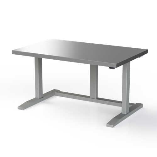 Gibo/Kodama EX4-4830FG-3R - ESD Height Adjustable Workstation w/Stainless Top - Gray Frame - 26.5"-46" Height - 48" x 30"