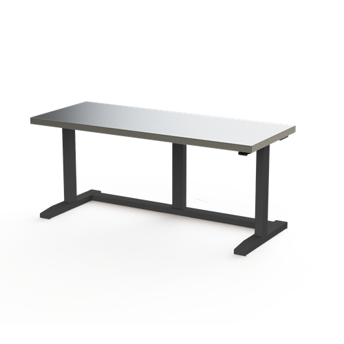 Gibo/Kodama EX4-6024FB-3R - ESD Height Adjustable Workstation w/Stainless Top - Black Frame - 26.5"-46" Height - 60" x 24"