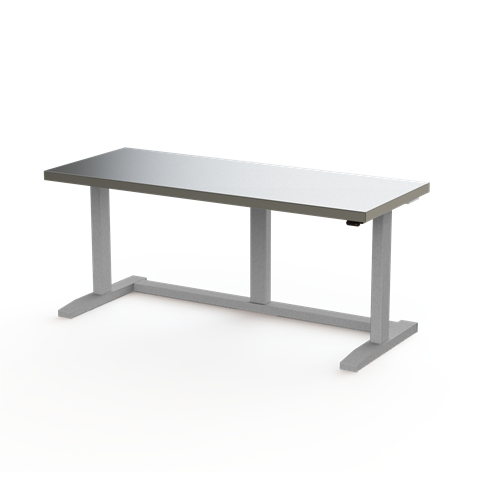 Gibo/Kodama EX4-6024FG-3R - ESD Height Adjustable Workstation w/Stainless Top - Gray Frame - 26.5"-46" Height - 60" x 24"