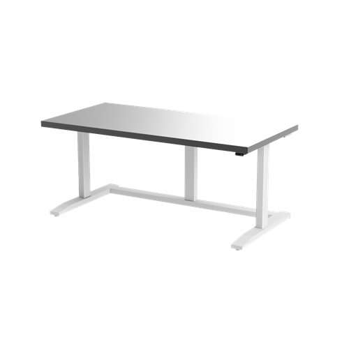 Gibo/Kodama EX4-6030FW-3R - ESD Height Adjustable Workstation w/Stainless Top - White Frame - 26.5"-46" Height - 60" x 30"