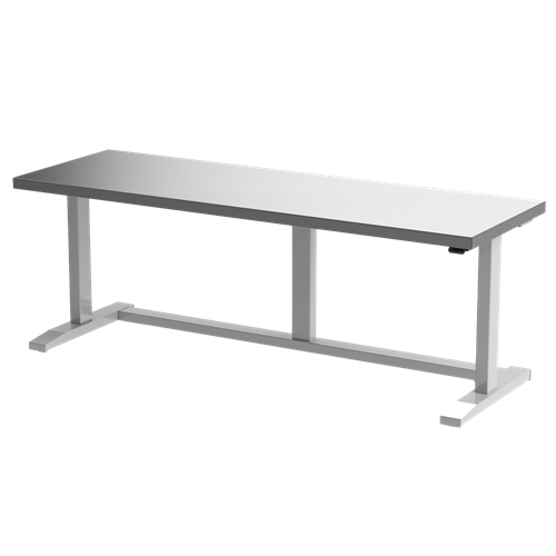 Gibo/Kodama EX4-7224FG-3R - ESD Height Adjustable Workstation w/Stainless Top - Gray Frame - 26.5"-46" Height - 72" x 24"