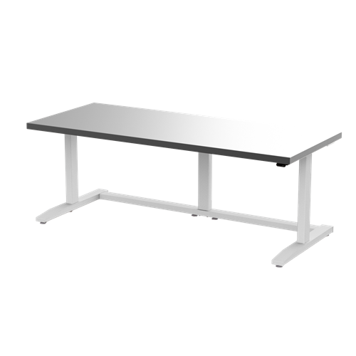 Gibo/Kodama EX4-7230FW-3R - ESD Height Adjustable Workstation w/Stainless Top - White Frame - 26.5"-46" Height - 72" x 30"