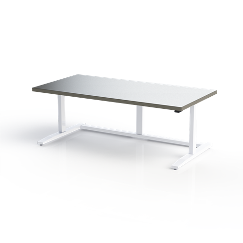 Gibo/Kodama EX4-7236FW-3R - ESD Height Adjustable Workstation w/Stainless Top - White Frame - 26.5"-46" Height - 72" x 36"