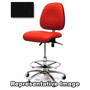 Gibo/Kodama 4400IT-F132-01 - Synchron 4000 Series Bench Height Chair - Independent Tilt Control - 22"-29.5" - Fabric - Black