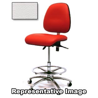 Gibo/Kodama C4300IT-V536-01 - Synchron 4000 Series Class 100 Cleanroom Mid-Bench Height Chair - Independent Tilt Control - 19"-24" - Vinyl - White