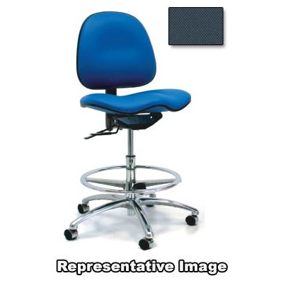 Gibo/Kodama E7300AT-F851-07B - Stamina 7000 Series ESD-Safe Mid-Bench Height Chair - Autonomous Control - 22"-29" - Conductive Fabric - Blue