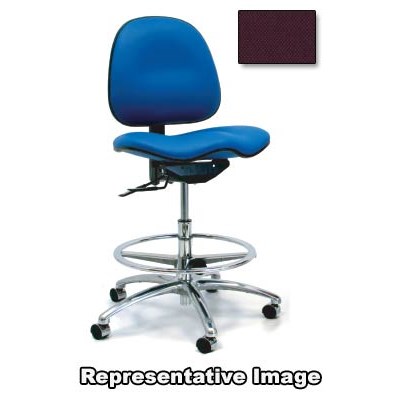 Gibo/Kodama E7400AT-F852-07B - Stamina 7000 Series ESD-Safe Mid-Bench Height Chair - Autonomous Control - 19"-25" - Conductive Fabric - Burgundy