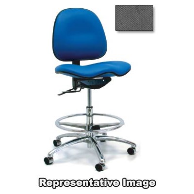 Gibo/Kodama E7300AT-F863-07B - Stamina 7000 Series ESD-Safe Mid-Bench Height Chair - Autonomous Control - 22"-29" - Conductive Fabric - Charcoal