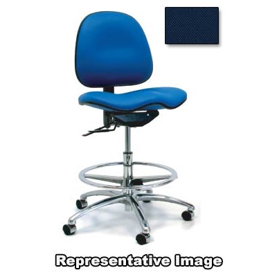 Gibo/Kodama E7300AT-F853-07B - Stamina 7000 Series ESD-Safe Mid-Bench Height Chair - Autonomous Control - 22"-29" - Conductive Fabric - Navy