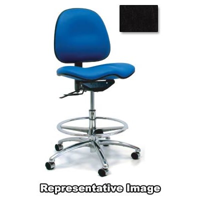 Gibo/Kodama E7400AT-V902-07B - Stamina 7000 Series ESD-Safe Mid-Bench Height Chair - Autonomous Control - 19"-25" - Conductive Vinyl - Black