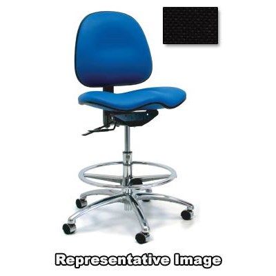 Gibo/Kodama 7300AT-F132-01 - Stamina 7000 Series Mid-Bench Height Chair - Autonomous Control - 22"-29" - Fabric - Black