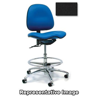 Gibo/Kodama E7300AT-F865-07B - Stamina 7000 Series ESD-Safe Mid-Bench Height Chair - Autonomous Control - 22"-29" - Conductive Fabric - Dark Grey