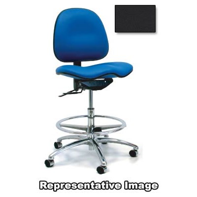 Gibo/Kodama 7300AT-V557-01 - Stamina 7000 Series Mid-Bench Height Chair - Autonomous Control - 22"-29" - Vinyl - Black