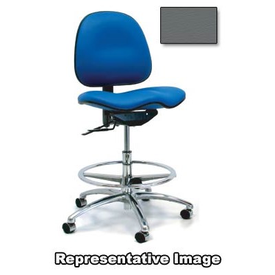 Gibo/Kodama 7300AT-V569-01 - Stamina 7000 Series Mid-Bench Height Chair - Autonomous Control - 22"-29" - Vinyl - Grey