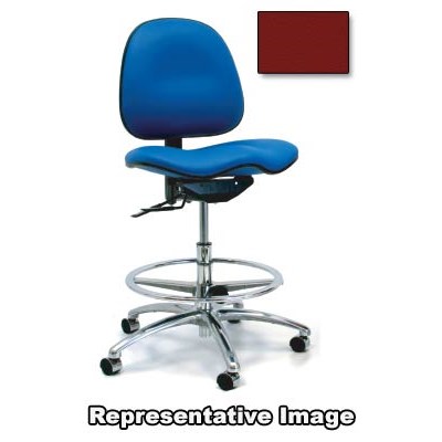 Gibo/Kodama 7300AT-V552-01 - Stamina 7000 Series Mid-Bench Height Chair - Autonomous Control - 22"-29" - Vinyl - Red