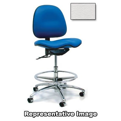 Gibo/Kodama 7300AT-V536-01 - Stamina 7000 Series Mid-Bench Height Chair - Autonomous Control - 22"-29" - Vinyl - White