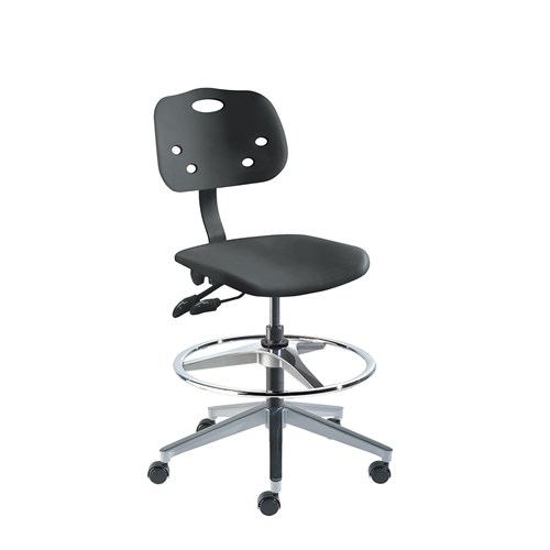 BioFIt GGW-H-RC-T-AFP-XA-06-BLK ArmorSeat Series Chair w/22" adjustable Footring - 21" - 31" - Black Powder Coated - Black Polyproplene